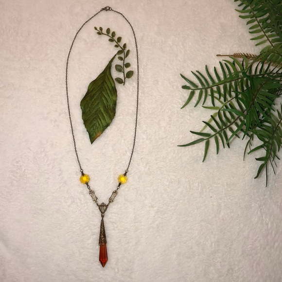 Long boho crystal necklace - Picture 5 of 7